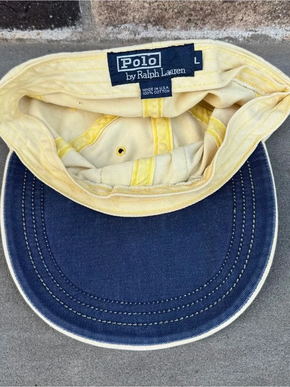 Vintage Polo Ralph Lauren RL-93 Yellow Fitted Hat (Size L Fits Smaller)